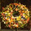 Funeral wreath in mixed colors