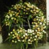 Funeral wreath, white and yellow roses