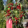 Funeral wreath, red roses