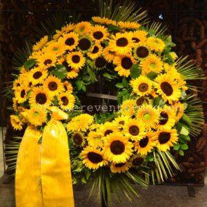 Trauerkranz aus Sonnenblumen