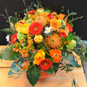 Colored seasonal bouquet