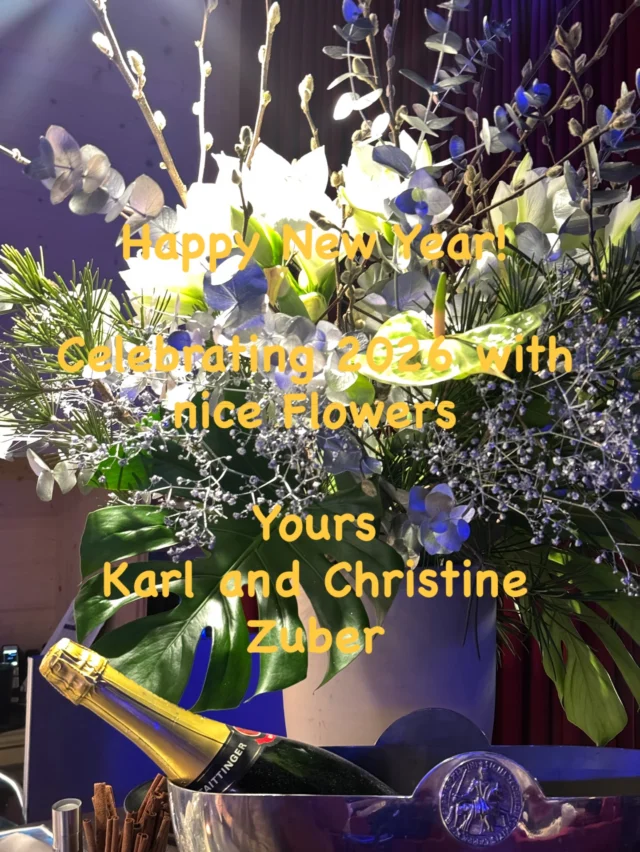 Happy New Year!

Celebrating 2026 with 
nice Flowers

Yours 
Karl and Christine Zuber
